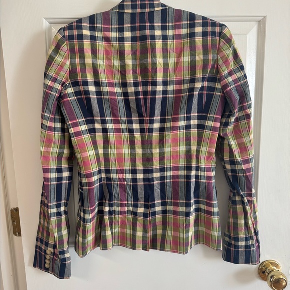 Ralph Lauren Plaid Blazer in Navy, Pink & Green - Picture 3 of 5